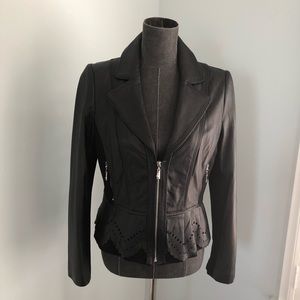 WHBM Genuine black leather jacket